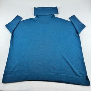 Eileen fisher turtleneck knit sweater women’s size M green itali yarn boho style